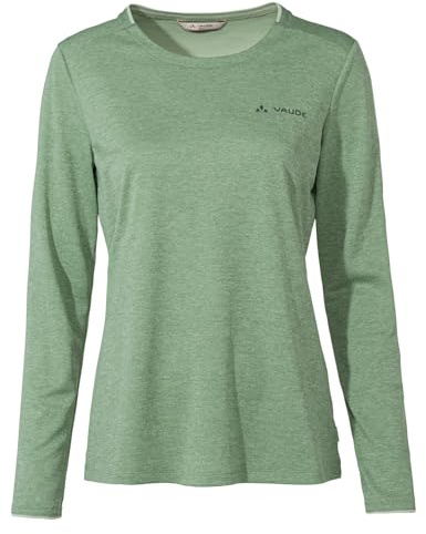 VAUDE Damen Longsleeve Essential LS T-Shirt, Funktionsshirt, perfekt als Baselayer, atmungsaktiv, pflegeleicht und schnelltrocknend, Willow Green, 38