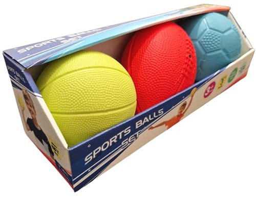 GERARDO'S Mini Sports Balls - Assorted Toy Ball Set Volleyball, Basketball, Football for Beach, Pool or Indoor Use Small Balls for Toddlers and Kids Age 3 and Up