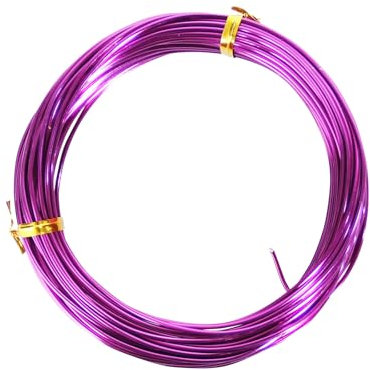 15.5 Meter Lila Aluminium Basteldraht, 16 Gauge 1.5mm Dicke Bildhauerei Draht, Armatur Draht für Bildhauerei, Biegsamer Metalldraht für die Herstellung von Puppen Skelett, DIY-Handwerk