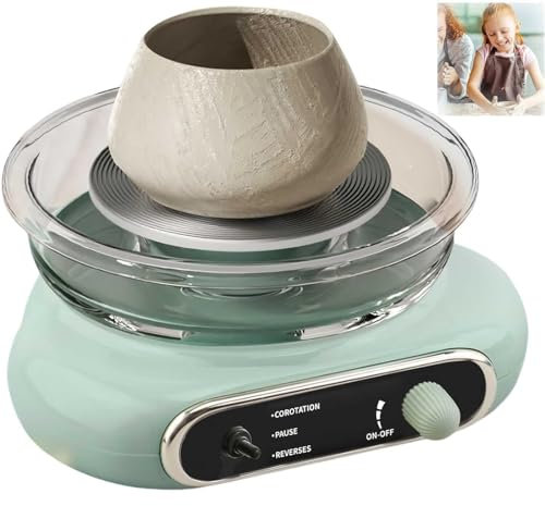 Usknxiu Mini Pottery Wheel for Adults Kids, Electric Pottery Wheels pottery kit, Turntable Potter's Wheel with Foot Pedal Sculpting Tools, Pottery Forming Machine for Beginners & Pros