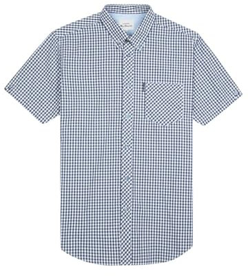 Ben Sherman Signature Gingham Check Short Sleeve Shirt for Mens (0059142) Dark Blue, 3XL
