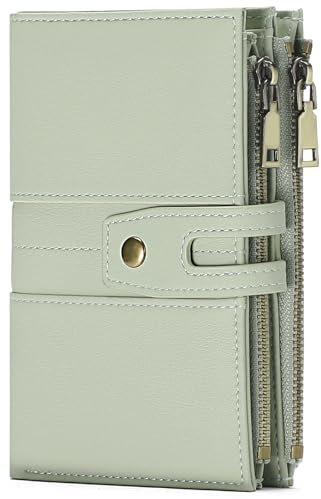 GAEKEAO Geldbörse Damen Kleine, Geldbeutel Damen RFID Schutz Portemonnaie Große Kapazität Doppel Reißverschluss Portmonee Kreditkartenetui Wallet