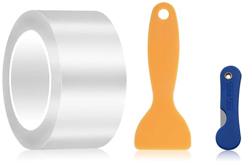 SCDZY Kantenschutz Folie Selbstklebend, 7cmx10m Lackschutzfolie Auto Transparent, Einstiegsleisten Aufkleber Blasenfrei mit Spachtel und Messer Universal Lackschutzfolie für Auto Fahrrad Motorrad