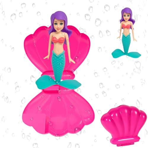 Jeu de Piscine Coquillage Sirène, Coquillage Piscine la Petite Sirene, Sirene Jouet Piscine, Piscine Coquillage Sirene, Cadeaux de Coquillages Flottants Magiques, Accessoires Piscine Jouet Enfant