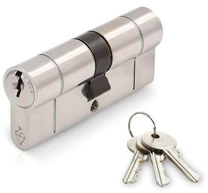 IRONWORX® Spectre Nickel Double Euro Cylinder Door Lock (Key Both Sides) 32mm / 40mm (72mm) | TS007 BSI 1 Star, Police Approved, High-Security | Anti-Snap, Anti-Bump, Anti-Pick, Anti-Drill | 3X Keys