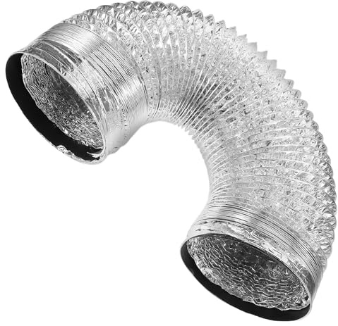 VALICLUD Conducto Flexible para Chimenea de Estufa, Manguera de Escape de Aluminio Doble Capa 150 MM, 2 Metros, Tubo para Ventilación en Cocinas y Extractores