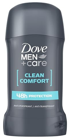 Dove, Deodorante Dove Men + Care Clean Comfort Stick, Deodorante Uomo, Antitraspirante, con 1/4 Crema Idratante Dove, Protezione Fino a 48 Ore, Dermatologicamente Testato, 50 ml