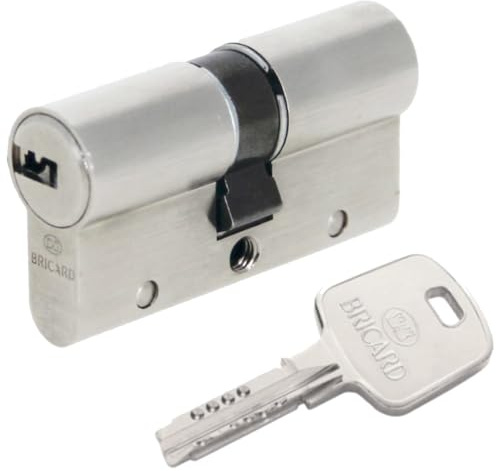 Bricard 18001 Cylindre de serrure double entrée Serial Xp 30+30 Nickelé