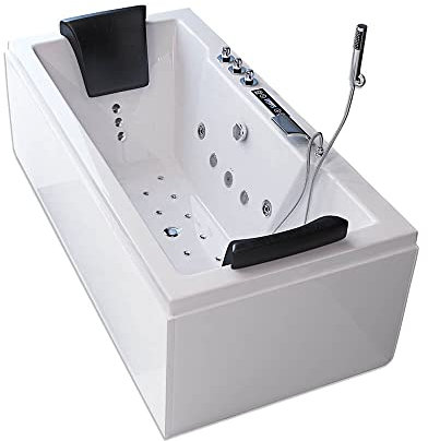 HOME DELUXE Spa d'intérieur 'Laguna M Pure' -Version: M Pure- Chauffage et Fonction Massage Inclus, Douchette à Main Incluse I Bain à remous intérieur, Spa Rigide, Baignoire avec Massage, Baignoire