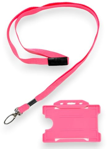 ALG ID Cards Breakaway Neck Lanyard with Metal Clip for ID Card Badge Holder, Pink