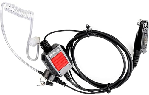 Retevis EA110M trådlös headset IP66 vattentäta hörlurar dold luftslang hörlurar kompatibel med Ailunce HD1 HA1UV HA2 HD2 DMR radio RT648 RT87 RT29 RT647 RT83 Walkie Talkies (1 st.)