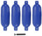 vidaXL 4X Bootsfender mit Pumpe Fender Langfender für Boot Prallschutz Rammschutz Bootschutz Stegfender Kugelfender Blau 58,5x16,5cm PVC