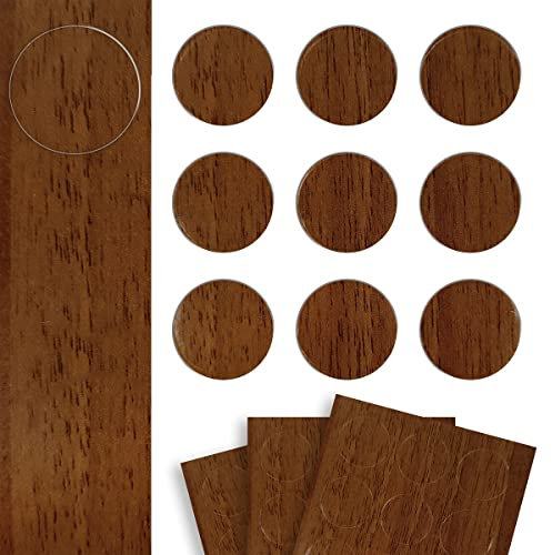 DecoMeister Selbstklebende Abdeckkappen für Möbel Möbelpflaster Aufkleber Klebepunkte Bohrloch Abdeckung Schraubenabdeckung Ø 20mm Durchmesser à 27 Stück Nussbaum