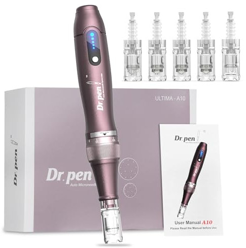 Dr. pen Ultima A10 Microneedling Pen - Dermaroller viso, Microneedling capelli per cicatrici, rughe, macchie, crescita dei capelli, lifting e rassodante - Include 5 cartucce (12/24/36/42 Pins/Nano-R)