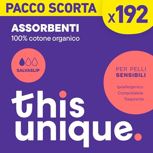 This Unique - proteggislip in cotone traspirante morbido compostabile - pacco scorta da 192 pezzi