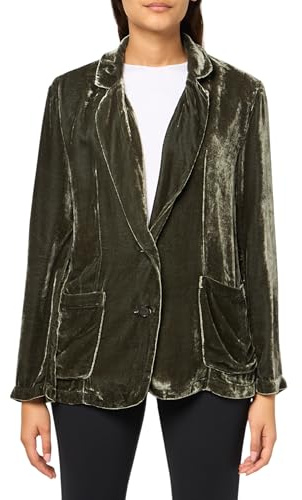 VELVET BY GRAHAM & SPENCER Women's Kyla Silk Velvet Blazer, Marsh