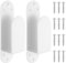 2x4 Door Barricade Brackets for 2x4 Lumber, 2X U Brackets Metal U Clamps, Heavy Duty Door Bar Security Door Locks Brackets, Drop Open Bar Holder for Home Barn Garage Gate Door Brackets(White/Round)