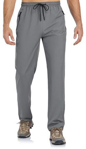 BondiTrekk Jogginghose Herren Reißverschlusstasche Sporthose Lang Sport Hose Trainingshose Laufhose Yogahose Sweatpants Hosen mit Gummizug für Herren(Grau,L)