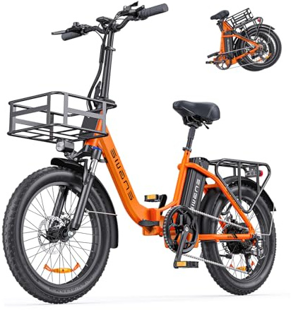 ENGWE L20 SE Elektriska hopfällbara cyklar 20 tum, 250W Motor & 25km/h, 140 km räckvidd 36 V 15,6 Ah batteri med korg