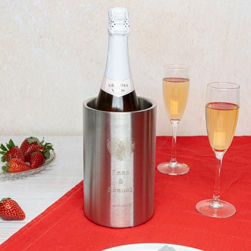 Wanapix | Enfriador de Botellas Personalizado | Acero Inoxidable Reutilizable para Botellas | Personaliza con Texto y Nombre | Love floral