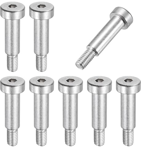 sourcing map Lot de 8 boulons à épaulement en acier inoxydable 304 de 8 mm de diamètre d'épaule de 20 mm de longueur d'épaule M6 x 1 pour machines de moulage par injection hydraulique