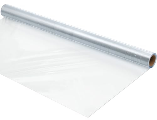AceOrbit Clear PVC Soft Glass Window Panel 36''x394'' Flexible Plastic Roll Film Cuttable Temporary Storm Window Replacement for Porch Car Sealing Drafts Moisture Blocking Cold Protection Winterizing