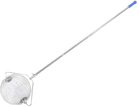 EVGATSAUTO Nut Gatherer, Stainless Steel Acorns Collector Picker Upper Roller with 4 Section Poles for Tennis Balls Walnuts Chestnuts Fruits