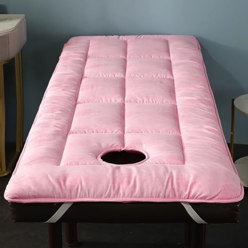 Tapis de table de massage avec berceau pour le visage, surmatelas moelleux pour la beauté et la thérapie des cils, design rembourré avec bandes élastiques, pour un traitement confortable