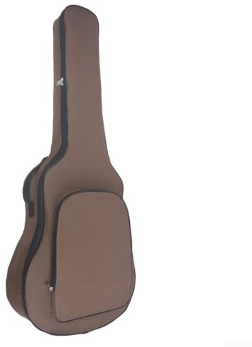 Gitarrväska 100 cm vadderad vattentät oxford (brun) | 8 mm skumstoppning, vattentät 600D Oxford, passar 39–41 tum, perfekt för skola och resor