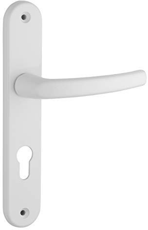 THIRARD - Ensemble de poignées pour porte d'entrée Sultane trou de cylindre, carré 7mm, entr'axes 195mm, blanc