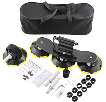 ZUOS Bike Rack for Car Roof, Vacuum Suction Cup Bicycle Carrier Aluminium Alloy Roof Rack, with 5 Adapters for Most Bikes, 9x100mm/12x100mm/15x100mm/15x110mm/20x100mm/20x110mm (6 Suction Carrier)