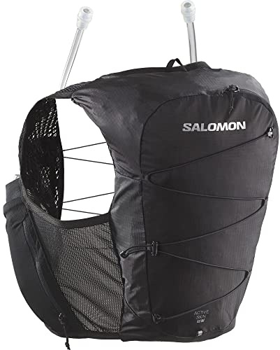 Salomon Active Skin 8 Laufweste mit Flaschen Damen, lange Haltbarkeit, einfache Hydratation, optimierte Fächer, Schwarz, Black, S
