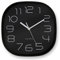K&L Wall Art Retro Wanduhr schwarz langlebiges Quartz Uhrwerk ohne Ticken Analoge Schlafzimmer Uhr lautlos Büro Wanddeko modern (Ø 28cm groß Eckig)