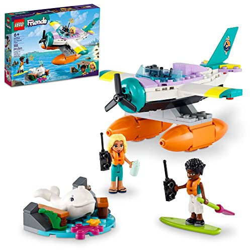 LEGO Friends Sea Rescue Plane 41752 Building Toy, Creative Fun for Girls and Boys Ages 6+, Includes 2 Mini-Dolls and a White Whale Plus Lots of Accessories, A Fun Gift for Kids Who Love Sea Life
