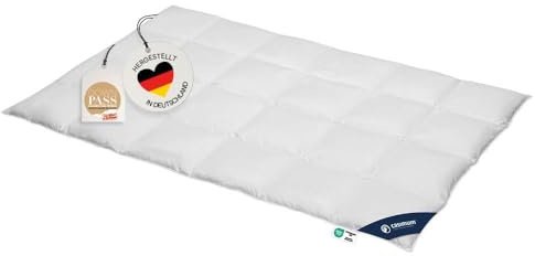 casimum® Luxus Vierjahreszeiten Daunendecke | Ganzjahresdecke Bettdecke | 155 x 220 cm | 100% weiße, Neue Daunen | allergikerfreundlich | Made in Germany | weiß