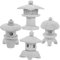 KONTONTY 4pcs Miniature Pagoda Statues Japanese Style Pagoda Lantern Asian Decor Square China Statue for Zen Garden Indoor Outdoor Decor Micro Rockery Landscape Kit