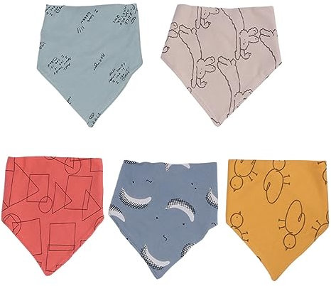 Toyvian 5stücke Teiliges Sabberlätzchen Aus Baumwolle Saugfähiges Dreieckstuch Lätzchen Leichtes Und Waschbares Moltontuch Für Neugeborene Und Kleinkinder Mit Mond Kükenmuster