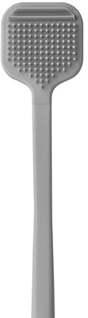 La dens Tongue Scraper for Adults & Kids – Dual Scraper & 120 Micro Brushes, Soft TPE Tongue Cleaner, Anti-Gag Design, Fresh Breath Oral Care (Gray)