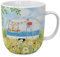Porzellanbecher 350 ml Kaffeebecher mit Henkel aus Porzellan Spülmaschinenfest & Mikrowellengeeignet Tasse für Kaffee & Tee Höhe 10,5 cm Ø 8 cm Happy Camping Wiese Wohnwagen