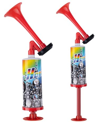 2PCS Tromba d'aria Portatile HSYWSH-Corno da stadio Air Horn Clacson da calcio Fanfare Air Horn Estremamente Forte Handheld Air Horn Riutilizzabile per Eventi Sportivi Celebrazioni (Rosso)