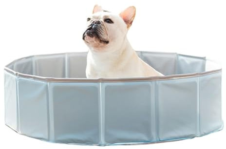 Piscina pieghevole per cani con uscita di scarico, vasca da bagno esterna in PVC per cani e gatti