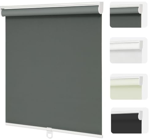 Changshade Blackout Roller Shades Cordless for Windows,100% Room Darkening Window Blinds for Bedroom,Thermal Insulated UV Protection,Easy Install Pull Down Shades for Home,28 w x 72 h,Grey