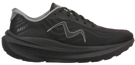 MBT-1000 Lace UP Zapatillas de Deporte para Hombre. Deportivas para Correr Anatómicas y Cómodas. Calzado Fisiológico Confort y Estabilidad con Suela Curva. Sneakers Running. Color Negro