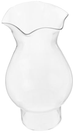Amosfun Paralume in Vetro Trasparente per Lampada Olio Vintage Copertura per Lanterna da Campeggio Paralume con Arricciato e Punta Tromba per Lampade Kerosene e Olio Accessorio Decorativo