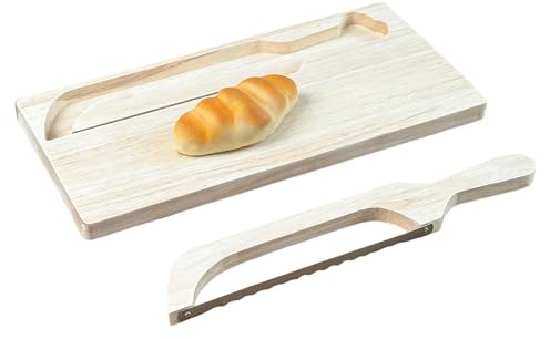 Tabla de cortar de pan, con ranuras de almacenamiento, accesorios para hornear, juego de tablas de cortar de madera para pan, para el hogar, restaurante, cafetería, mostrador, servir pasteles, postres