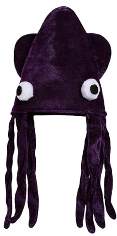 Jingyash Gorro de Calamar - Gorros de Disfraz de Calamar Divertidos,Gorros de Animales Marinos para | para Halloween, Navidad, Cumpleaños, Fotografía, Niños, Adultos, Chicos, Chicas