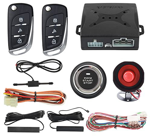 EASYGUARD EC003N-V Car security alarm system with PKE passive keyless entry remote engine start stop keyless go system universal version DC12V
