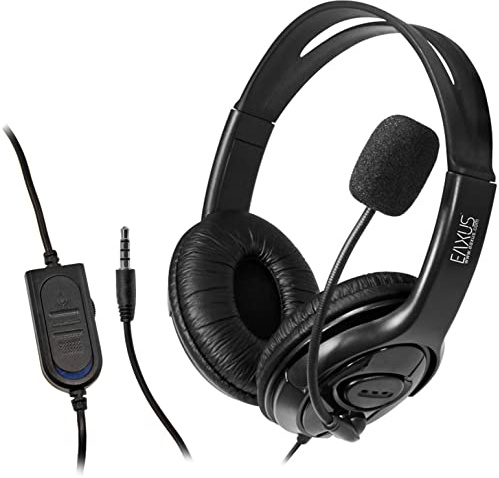 Eaxus® Stereo Gaming Headset für PlayStation 5, PS4 & PS4 Pro - Headset mit Mikrofon, Lautstärkeregler & Mute, Schwarz
