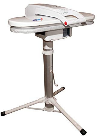 Speedypress Mega Stiratrice a Vapore Bianca con Supporto Telescopico Regolabile in Altezza, 38 Getti a Vapore di Potenza, 64cm x 27cm; 1.400W + Copertura di Ricambio Gratuita e Sottofondo in Schiuma