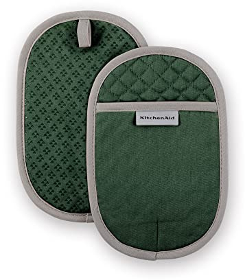 KitchenAid Asteroid Cotton Pot Holders with Silicone Grip, Set of 2, Pebbled Palm